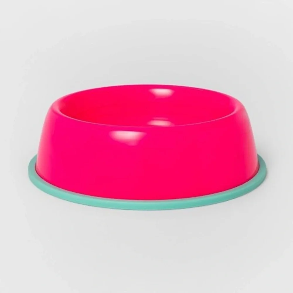 Plastic Dog Bowl Neon Pink Nwt